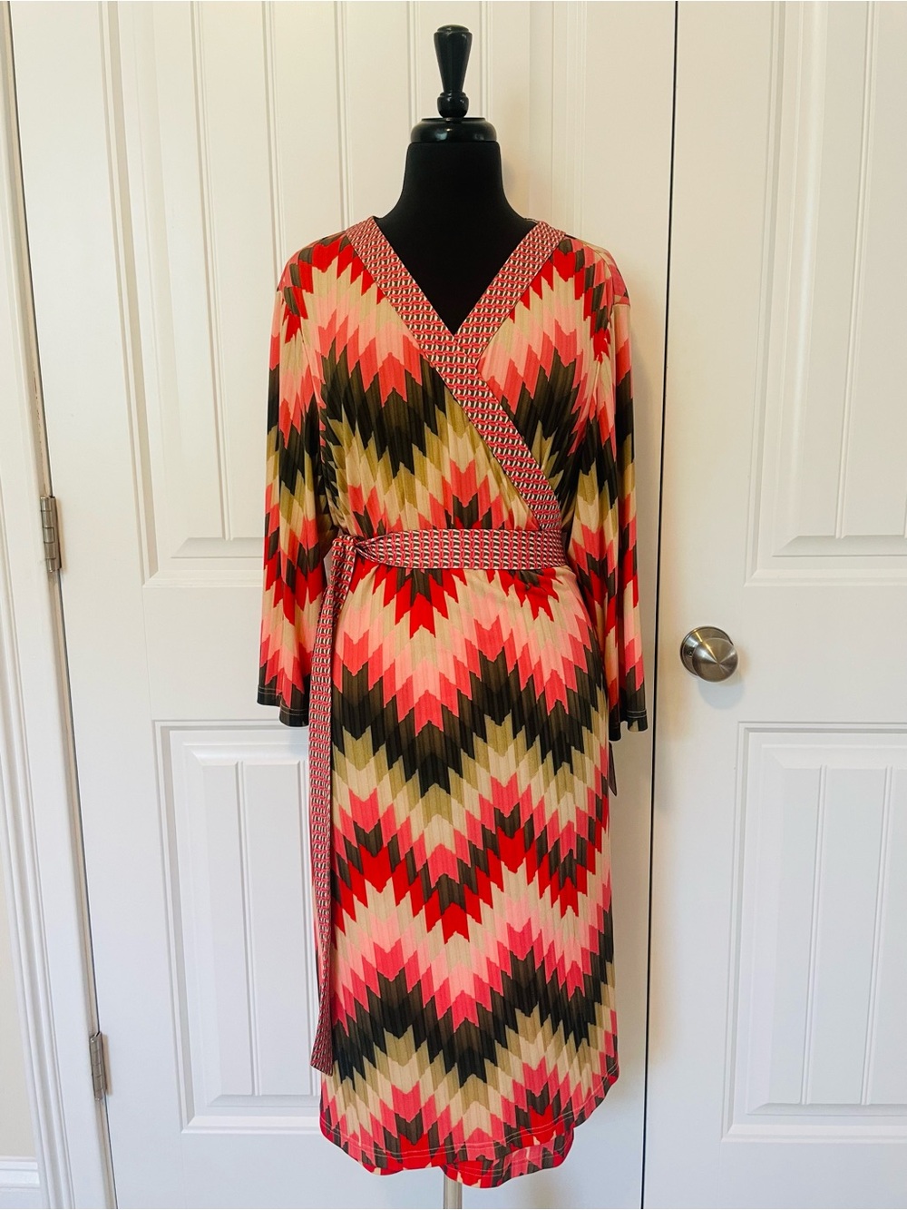 Multicolored wrap dress